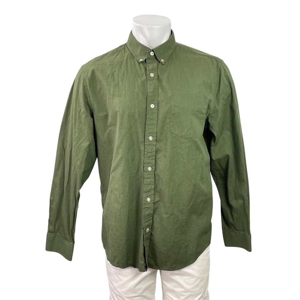 Banana Republic Men Green Camden Standard Oxford Long Sleeve Button Up Shirt L